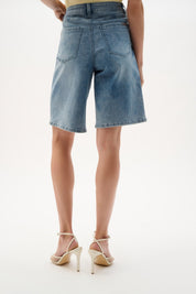 Repreve® Denim Straight Jean Shorts 262941 by Joseph Ribkoff - Blue Sky Fashions & Lingerie