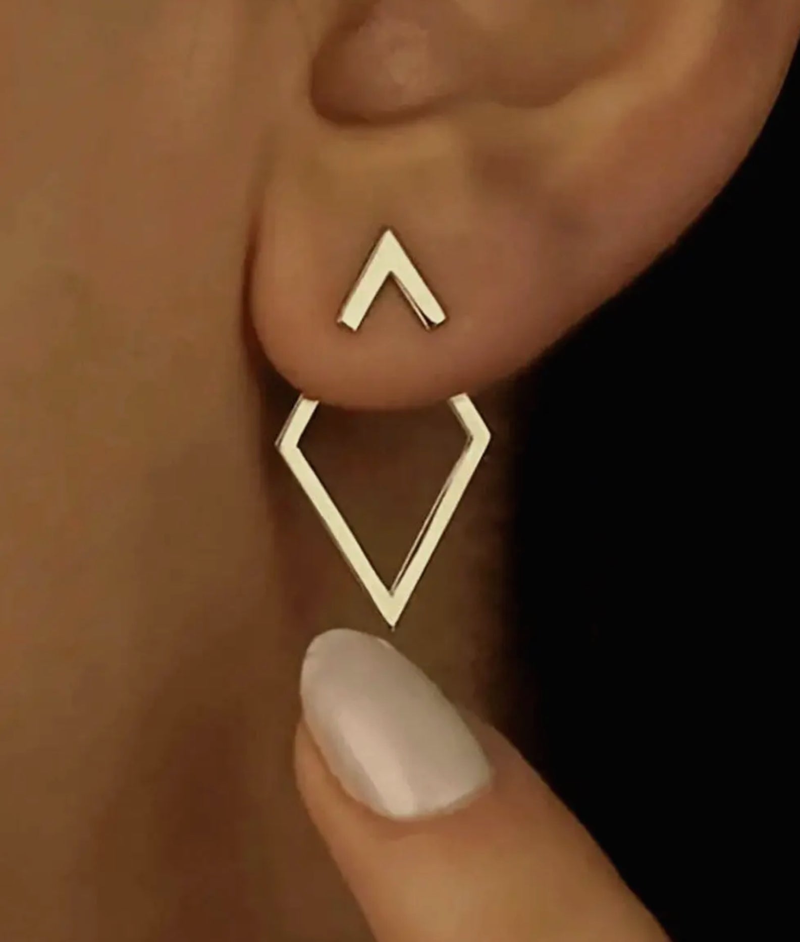 Rhombus Shape Plated Alloy Stud Earrings - Blue Sky Fashions & Lingerie