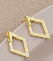 Rhombus Shape Plated Alloy Stud Earrings - Blue Sky Fashions & Lingerie