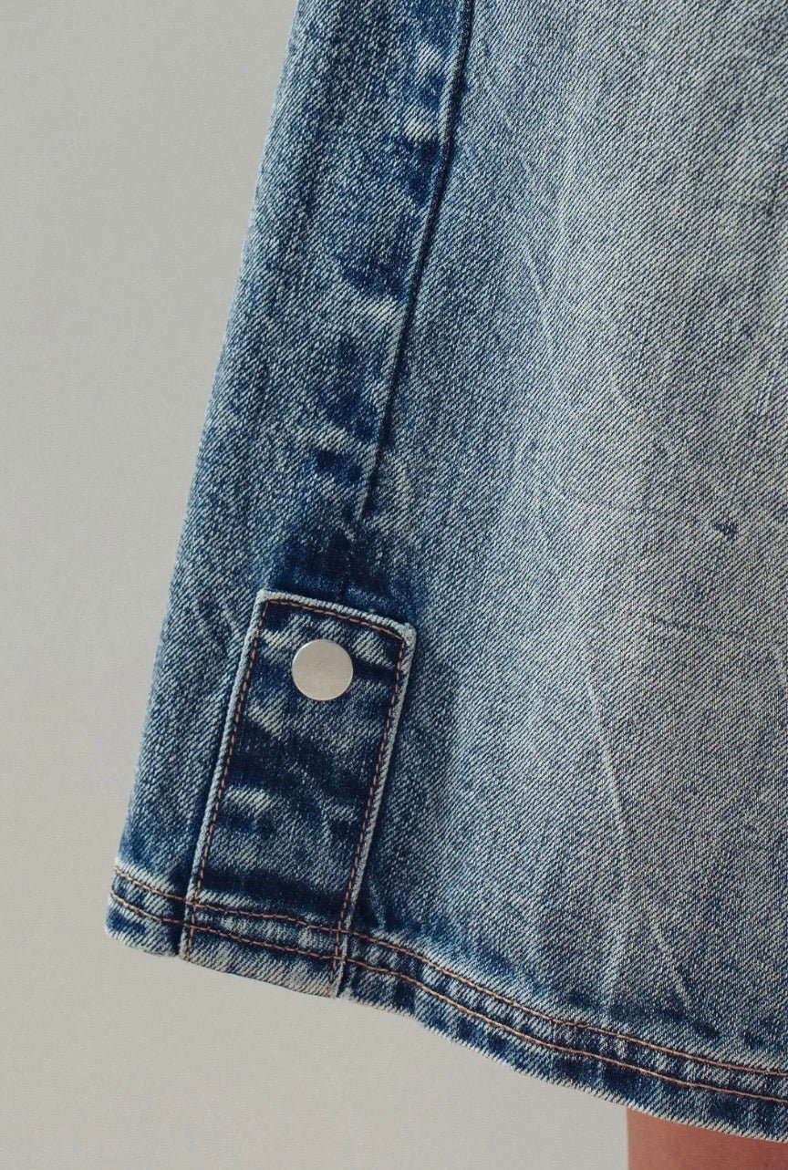 Rhonda Wide-Leg Utility Denim Bermuda Shorts - Blue Sky Fashions & Lingerie