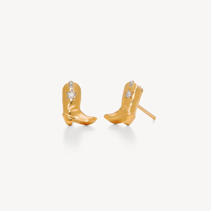 RIDE BOOT STUD EARRINGS - Gold - Blue Sky Fashions & Lingerie