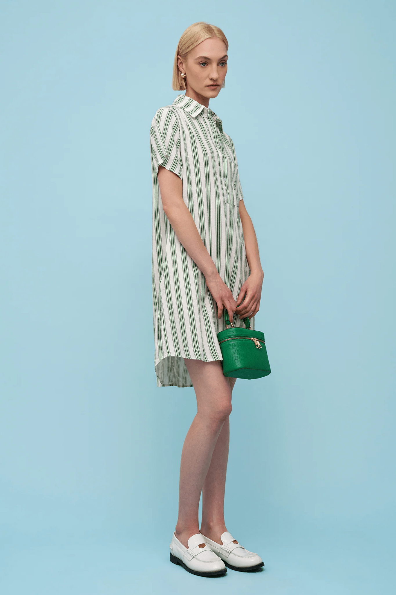 Rose Dress - green stripe - Blue Sky Fashions & Lingerie