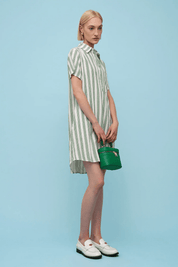 Rose Dress - green stripe - Blue Sky Fashions & Lingerie