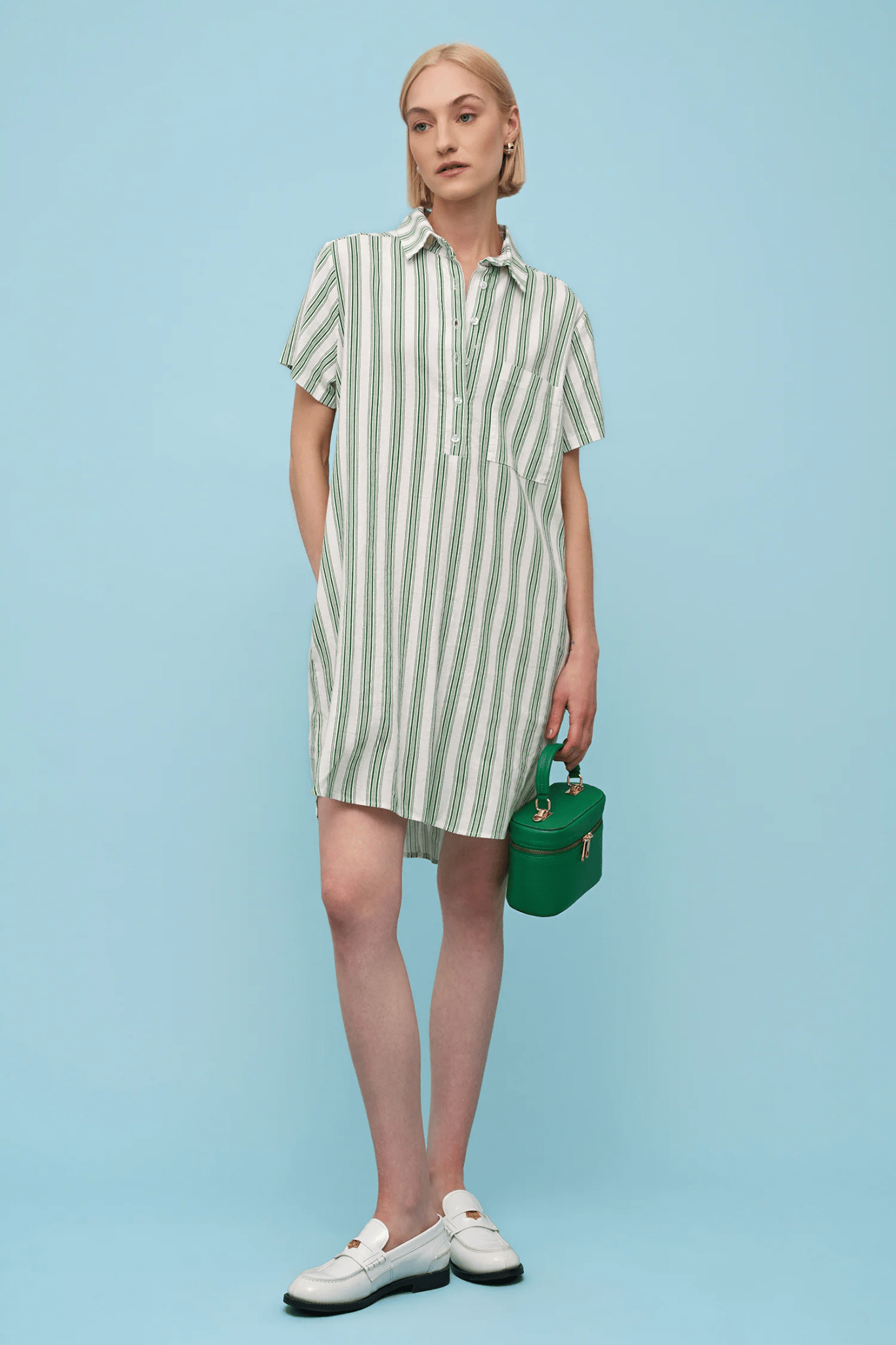 Rose Dress - green stripe - Blue Sky Fashions & Lingerie