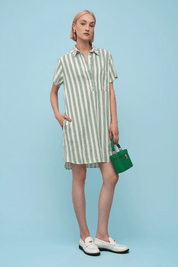 Rose Dress - green stripe - Blue Sky Fashions & Lingerie