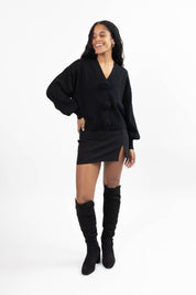 ROSETTE CARDIGAN IN MIDNIGHT BLACK - Blue Sky Fashions & Lingerie