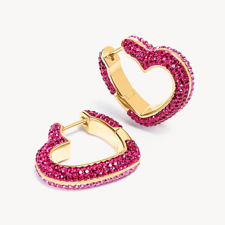 Ruby Rose Sparkle Heart Hoop Earrings - Blue Sky Fashions & Lingerie