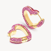 Ruby Rose Sparkle Heart Hoop Earrings - Blue Sky Fashions & Lingerie