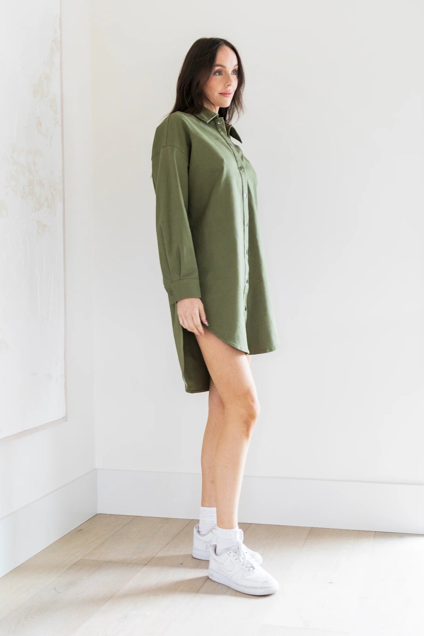 SALLY SHIRTDRESS - OLIVE - Blue Sky Fashions & Lingerie