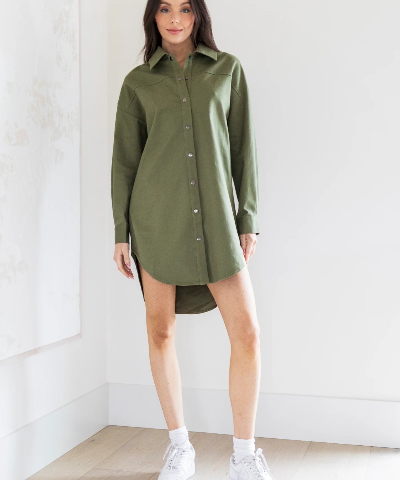 SALLY SHIRTDRESS - OLIVE - Blue Sky Fashions & Lingerie