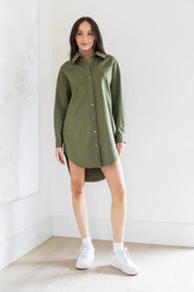 SALLY SHIRTDRESS - OLIVE - Blue Sky Fashions & Lingerie