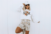 Sask Diamond Crewneck Sweatshirt - White - Blue Sky Fashions & Lingerie