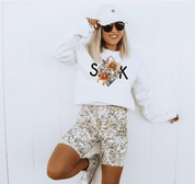 Sask Diamond Crewneck Sweatshirt - White - Blue Sky Fashions & Lingerie