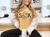 SASK Diamond Line Art Unisex T-shirt | Mustard Yellow - Blue Sky Fashions & Lingerie