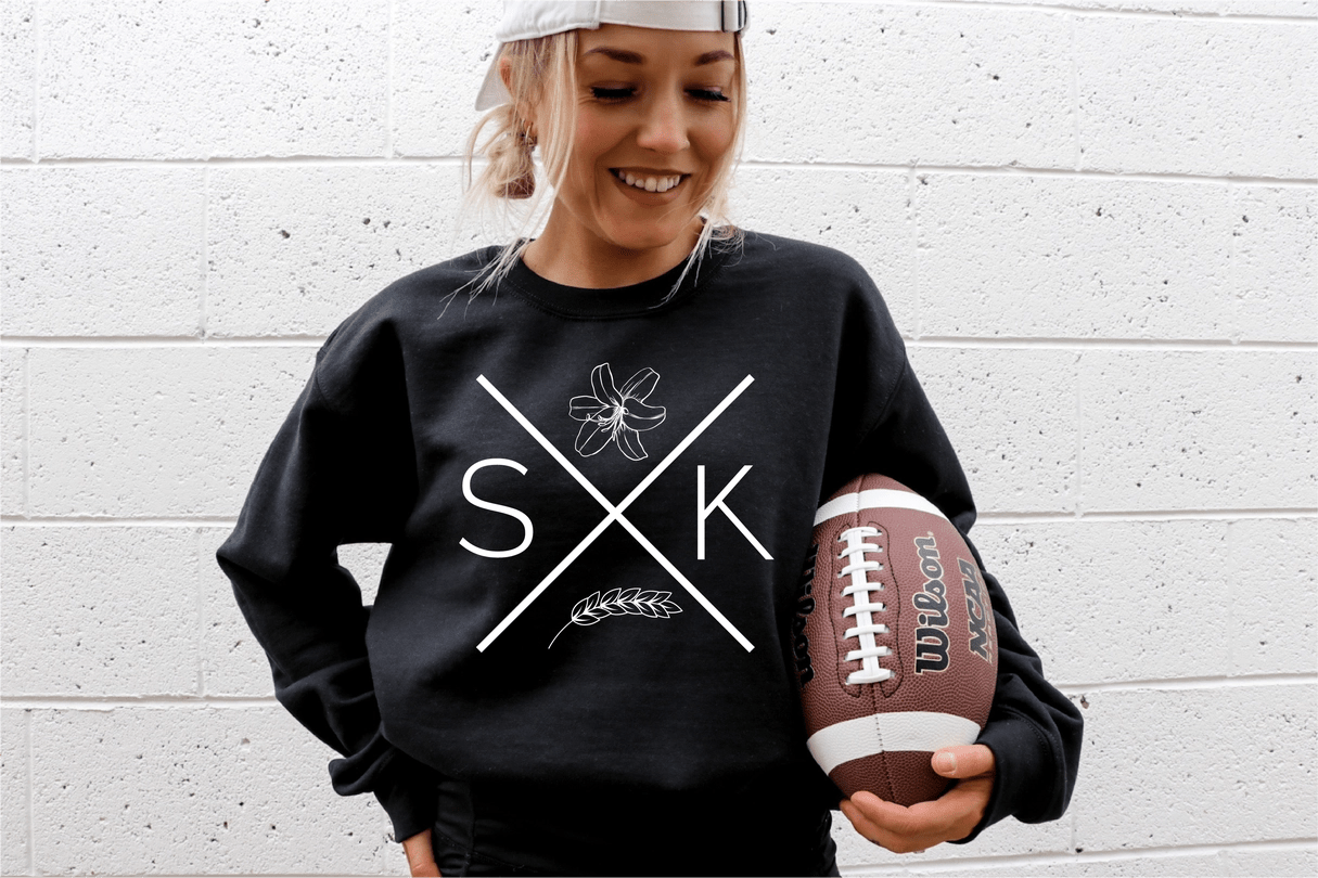 Sask X Crewneck Sweatshirt - Black - Blue Sky Fashions & Lingerie