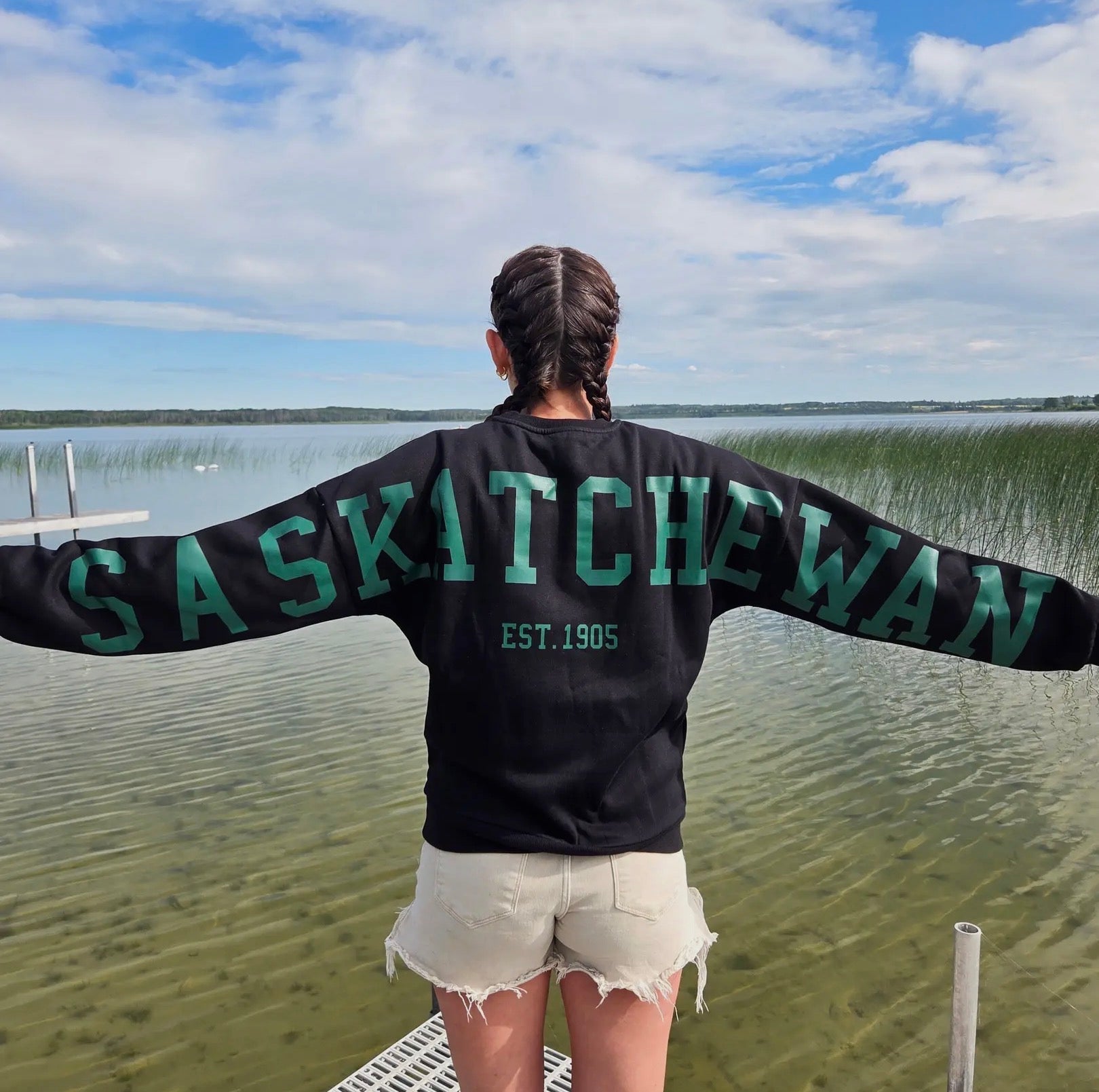 Saskatchewan Back Unisex Crewneck - Black - Blue Sky Fashions & Lingerie