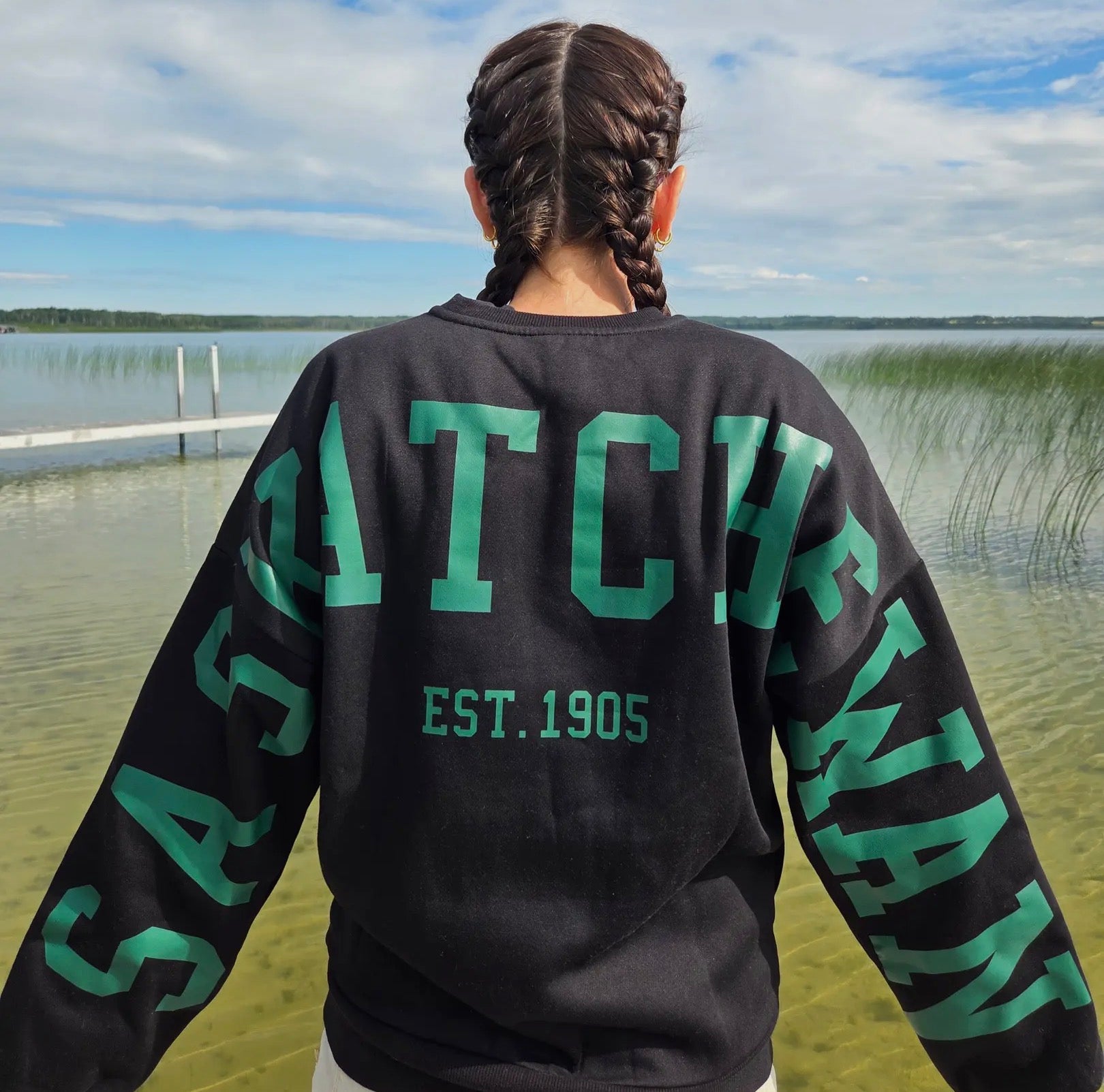 Saskatchewan Back Unisex Crewneck - Black - Blue Sky Fashions & Lingerie