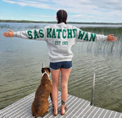 Saskatchewan Back Unisex Crewneck - Grey - Blue Sky Fashions & Lingerie