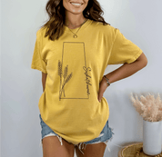 Saskatchewan Line Art Shirt - Yellow - Blue Sky Fashions & Lingerie