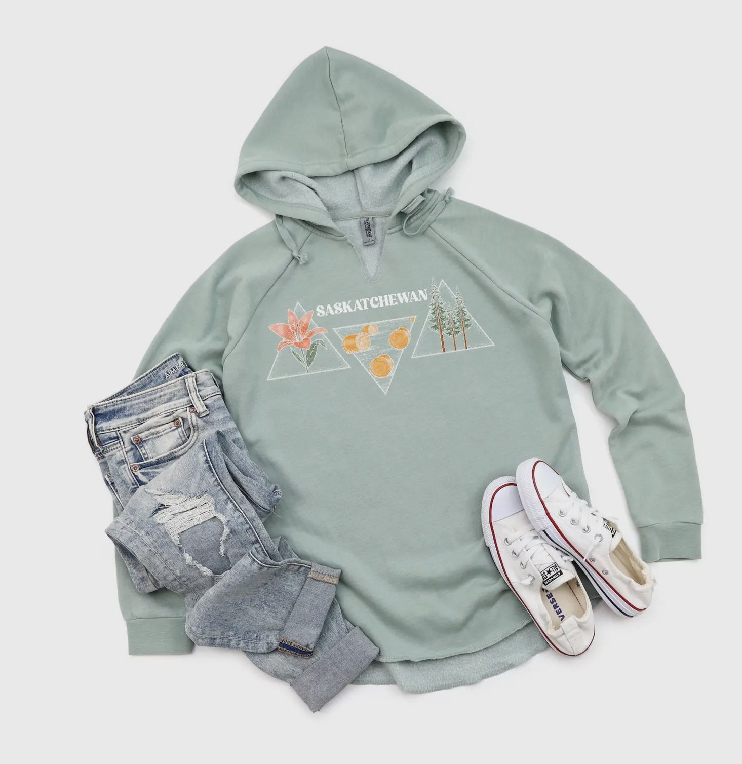 Saskatchewan Triangle Premium Women's Bunnyhug |Sage - Blue Sky Fashions & Lingerie