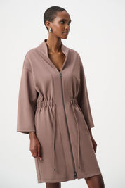 Scuba Jersey Dress With Front Zipper - Mink 263605 - Blue Sky Fashions & Lingerie