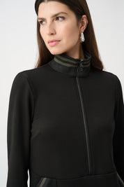 Scuba Jersey Funnel - Neck Straight Dress 263615 by Joseph Ribkoff Sport - Blue Sky Fashions & Lingerie