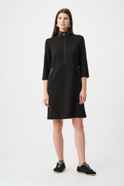 Scuba Jersey Funnel - Neck Straight Dress 263615 by Joseph Ribkoff Sport - Blue Sky Fashions & Lingerie