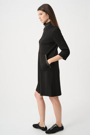 Scuba Jersey Funnel - Neck Straight Dress 263615 by Joseph Ribkoff Sport - Blue Sky Fashions & Lingerie
