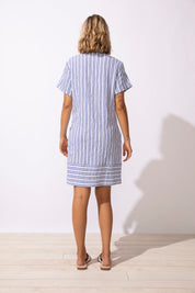 SEAPORT STRIPE MARINA SHIRT DRESS BLUE - Blue Sky Fashions & Lingerie
