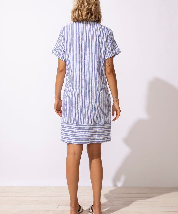 SEAPORT STRIPE MARINA SHIRT DRESS BLUE - Blue Sky Fashions & Lingerie
