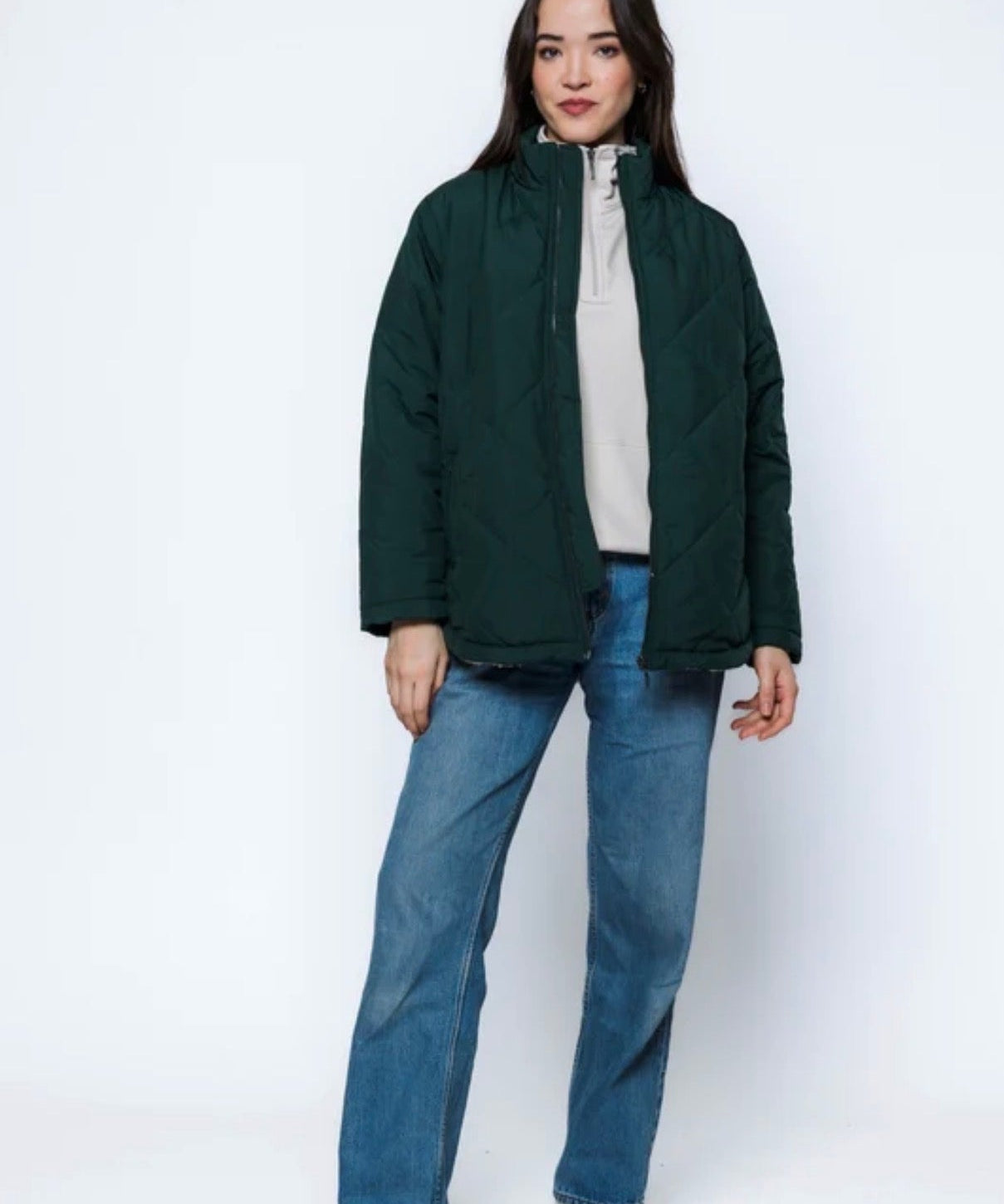 Senna-Quilted Jacket by Orb - evergreen - Blue Sky Fashions & Lingerie