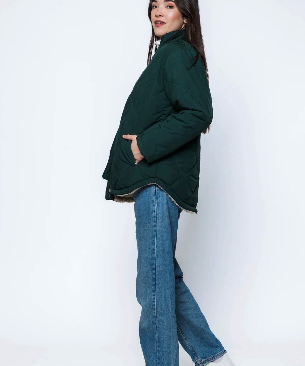 Senna-Quilted Jacket by Orb - evergreen - Blue Sky Fashions & Lingerie