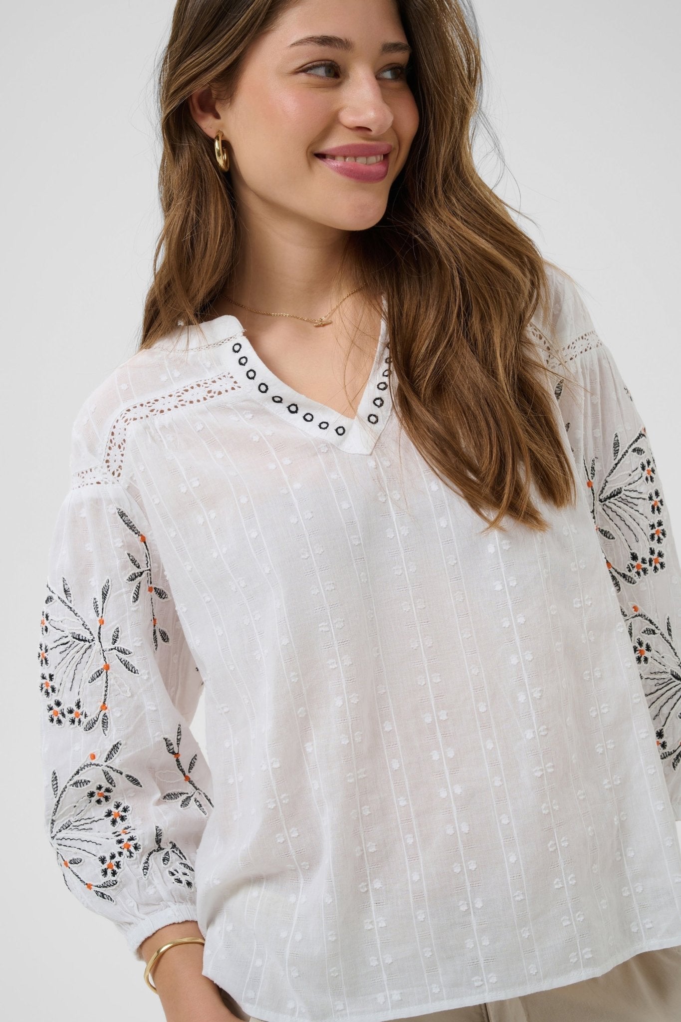 Sereni embroidered blouse by Cream - Blue Sky Fashions & Lingerie