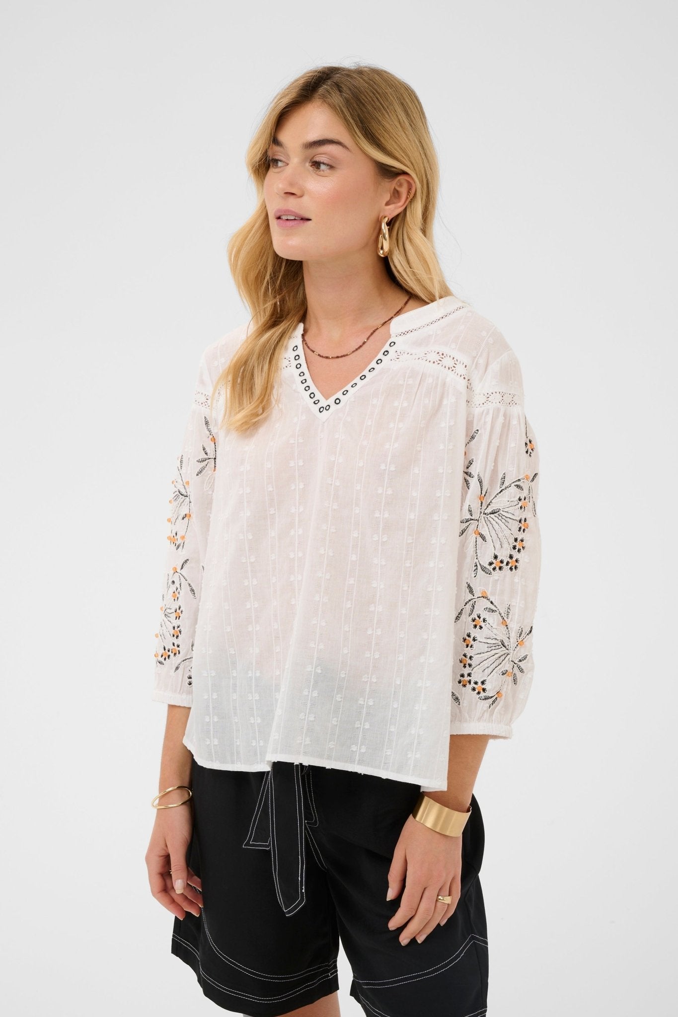Sereni embroidered blouse by Cream - Blue Sky Fashions & Lingerie