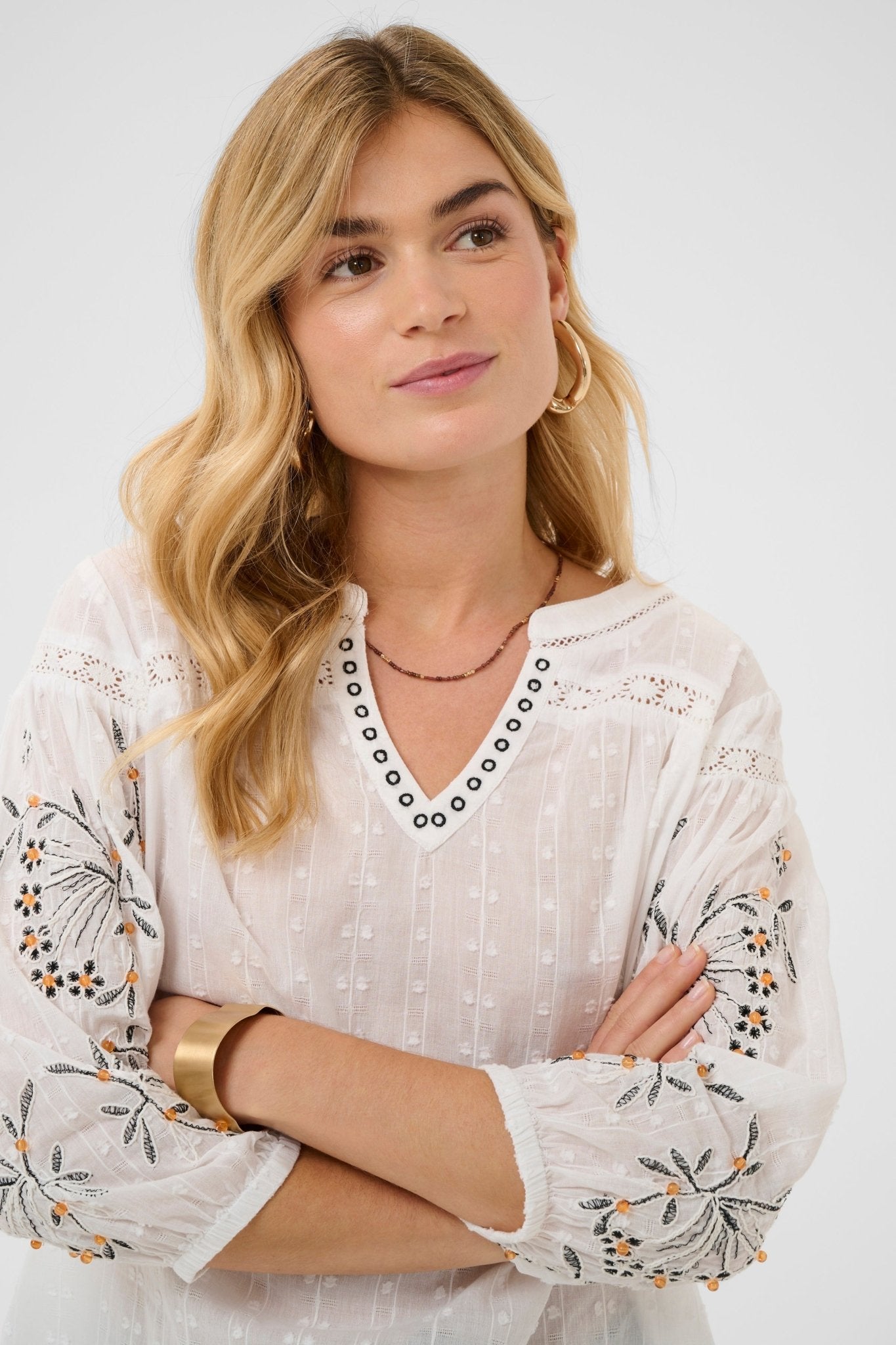 Sereni embroidered blouse by Cream - Blue Sky Fashions & Lingerie