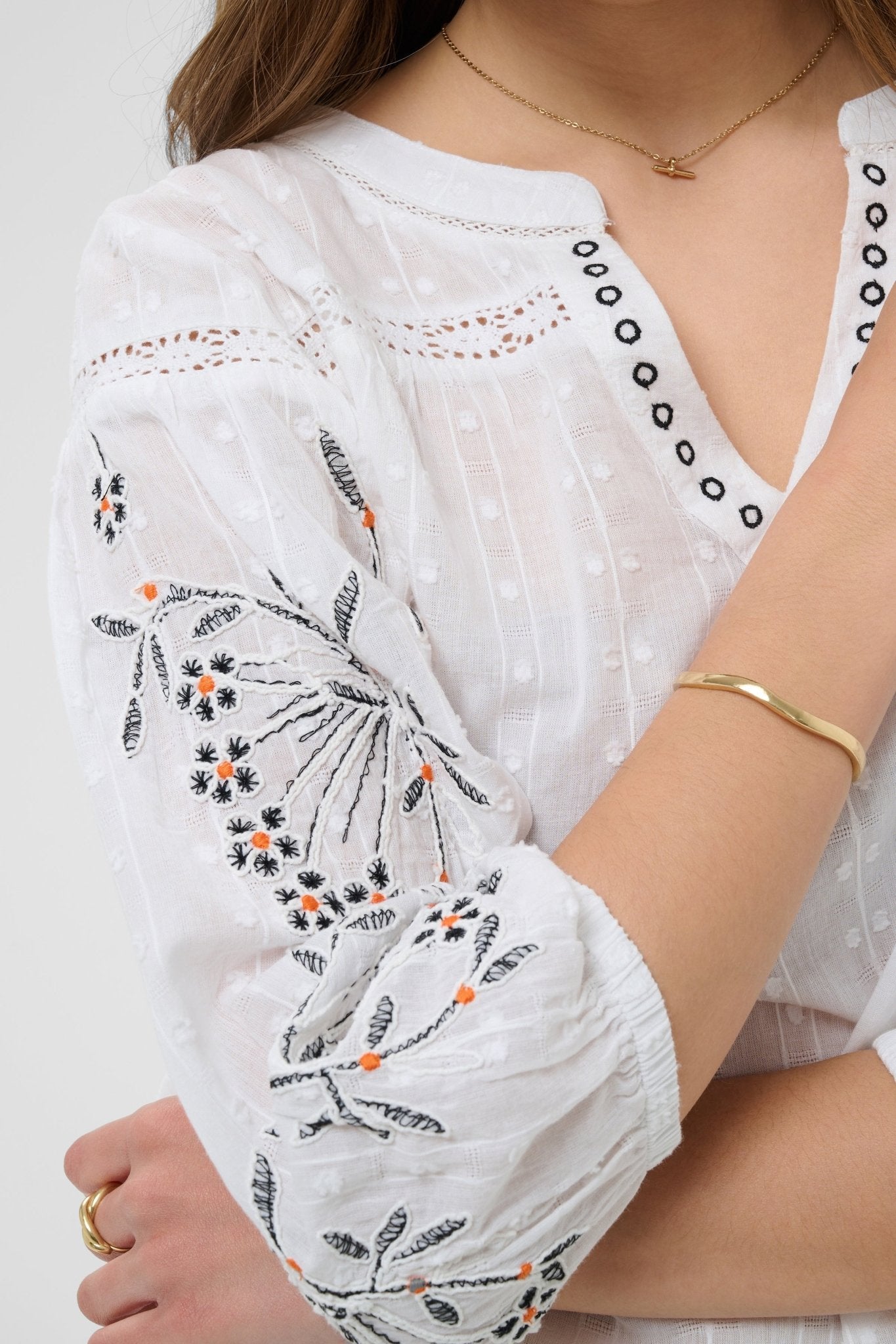 Sereni embroidered blouse by Cream - Blue Sky Fashions & Lingerie