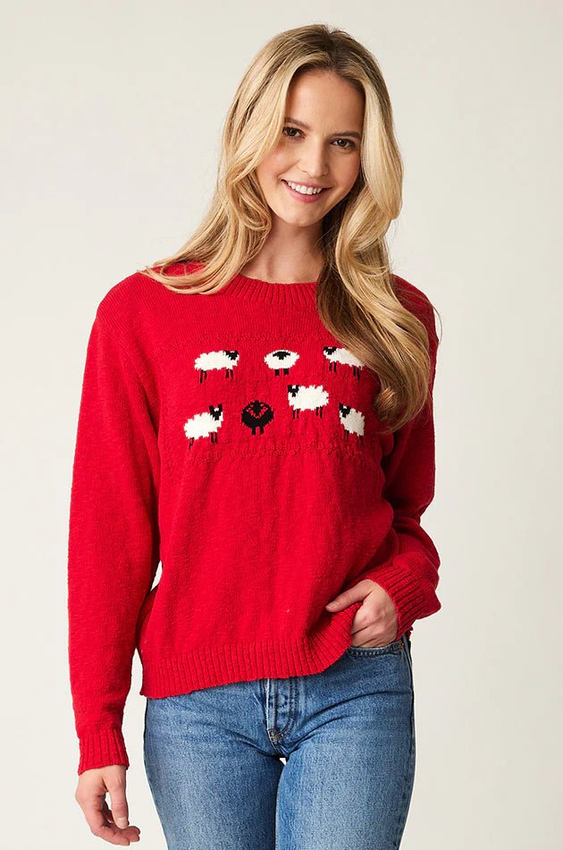 Sheep Gang Sweater by Parkhurst - Red - Blue Sky Fashions & Lingerie