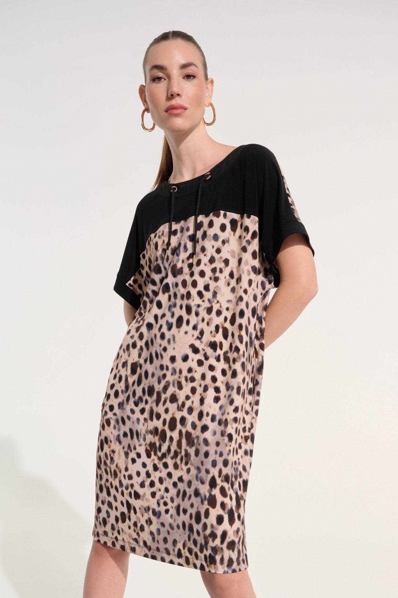 Silky Knit Animal Print Straight Dress 262610 - Blue Sky Fashions & Lingerie
