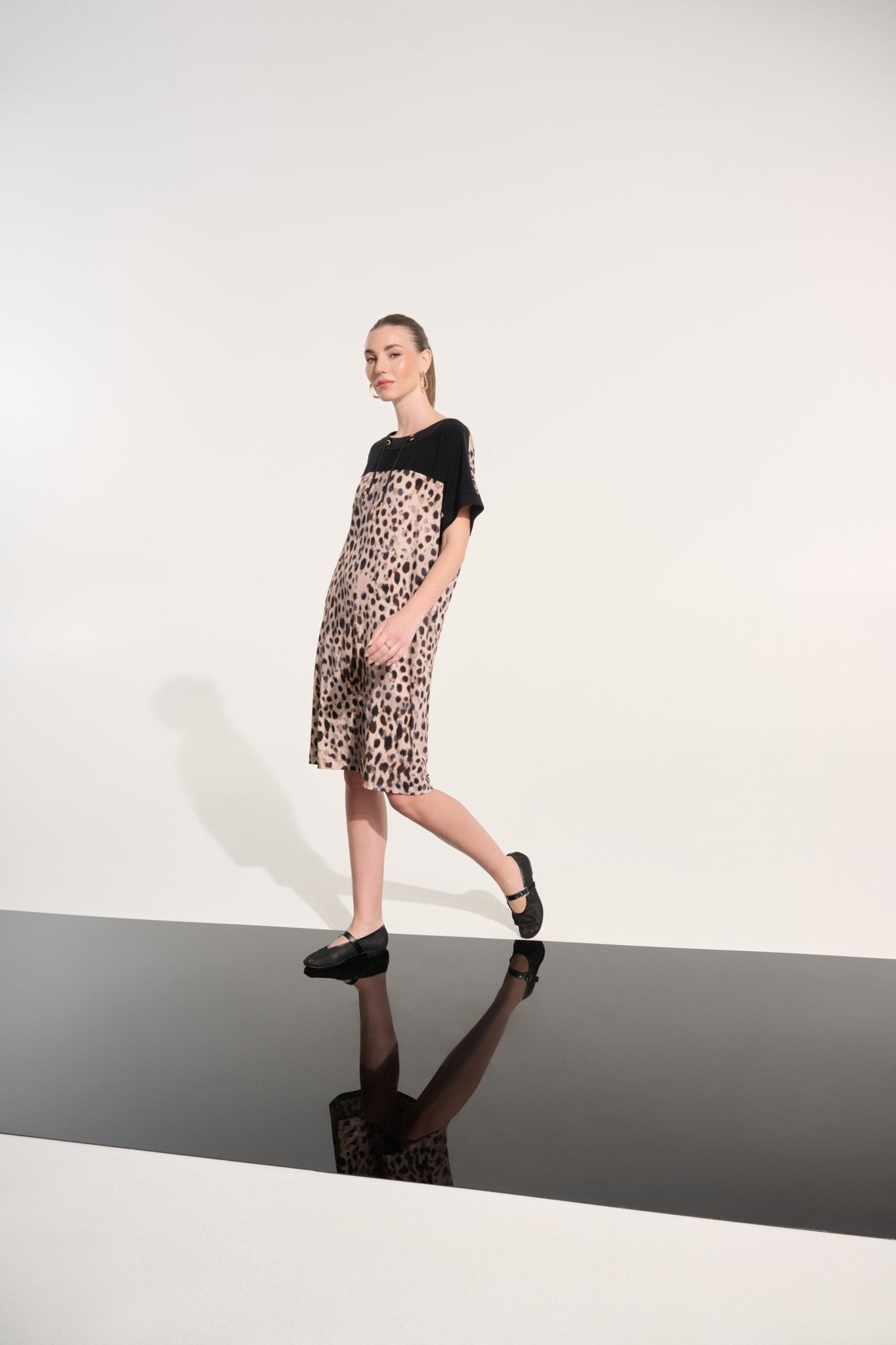 Silky Knit Animal Print Straight Dress 262610 - Blue Sky Fashions & Lingerie