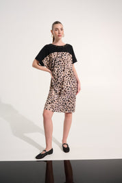 Silky Knit Animal Print Straight Dress 262610 - Blue Sky Fashions & Lingerie