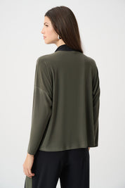 Silky Knit Color Block Straight Top 263606 by Joseph Ribkoff Sport - Blue Sky Fashions & Lingerie