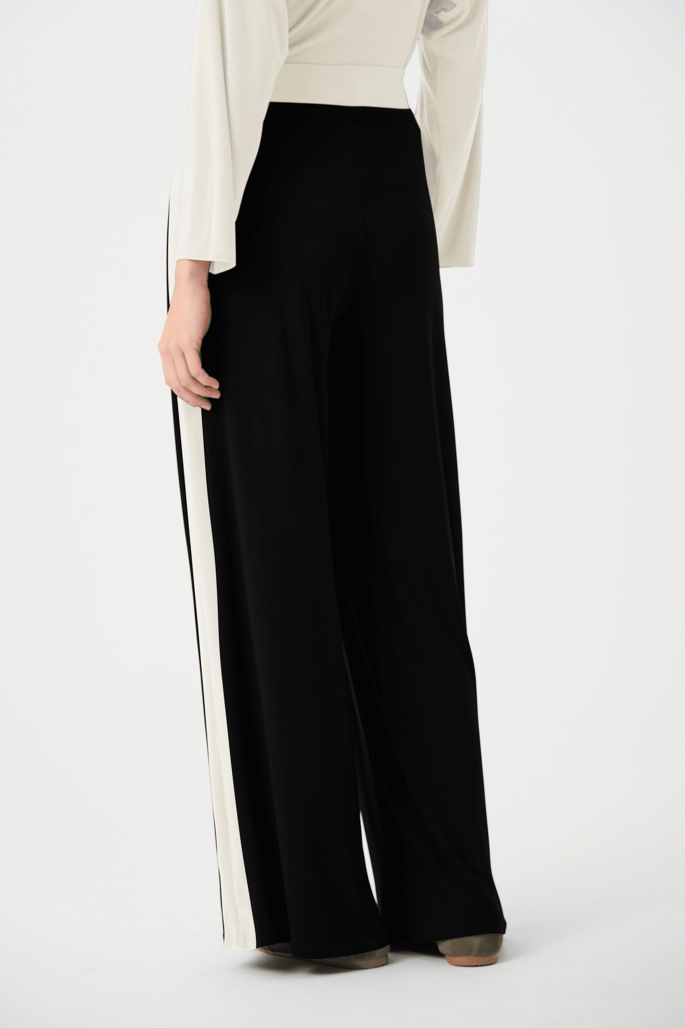 Silky Knit Color Block Wide Leg Pull - On Pants 263607 by Joseph Ribkoff Sport - Blue Sky Fashions & Lingerie