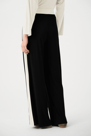 Silky Knit Color Block Wide Leg Pull - On Pants 263607 by Joseph Ribkoff Sport - Blue Sky Fashions & Lingerie
