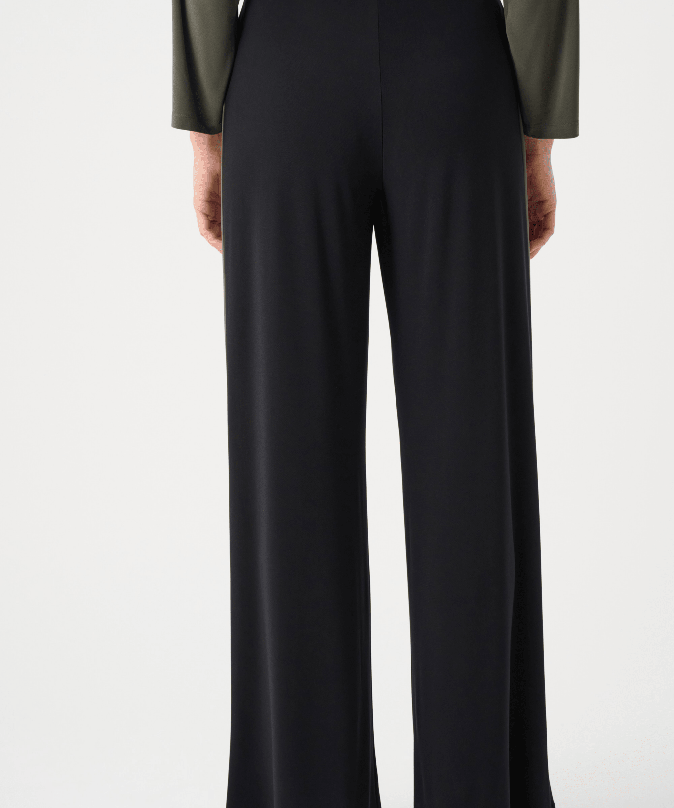 Silky Knit Color Block Wide Leg Pull - On Pants 263607 by Joseph Ribkoff Sport - Blue Sky Fashions & Lingerie