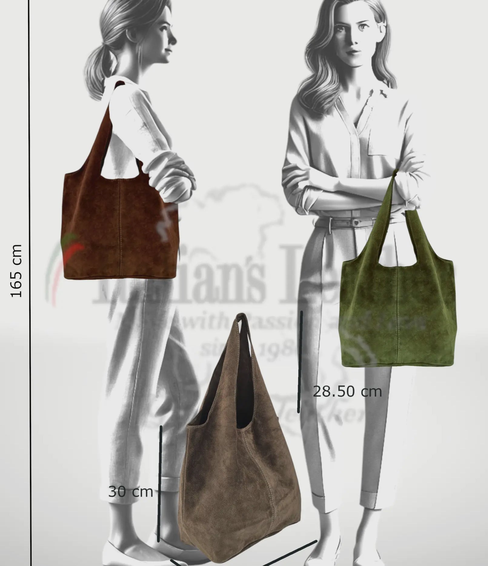 Silvia Suede Leather Bag - beige - Blue Sky Fashions & Lingerie