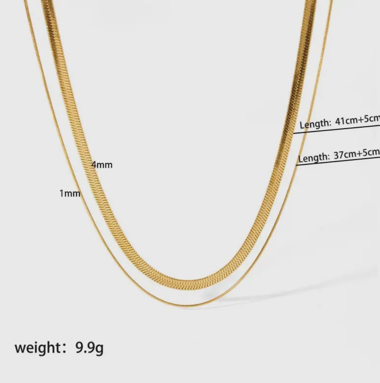 Simple Double Layering 18K Gold Plated Chain Necklace - Blue Sky Fashions & Lingerie