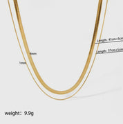 Simple Double Layering 18K Gold Plated Chain Necklace - Blue Sky Fashions & Lingerie