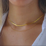 Simple Double Layering 18K Gold Plated Chain Necklace - Blue Sky Fashions & Lingerie