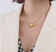 Simple Heart Pendant Necklace 18K Gold Plated small - Blue Sky Fashions & Lingerie