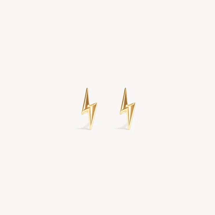 SINGLE Mini Metal Lightning Stud Earrings - Gold - Blue Sky Fashions & Lingerie